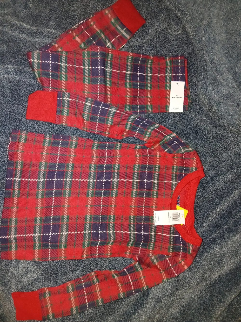 Old Navy Red Plaid Kids Pajama Set